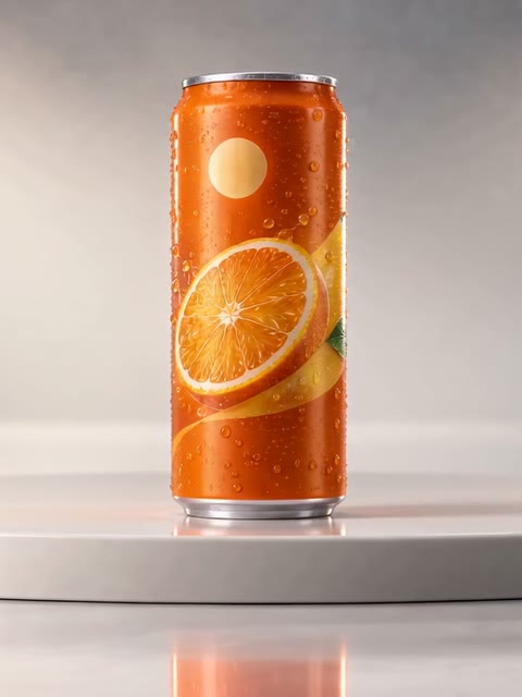 An orange SIP can on a circular plinth.